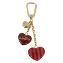 LOUIS VUITTON Porte Cles Coeur Rayure Charm Gold M66476 LV Auth 186357M-13
