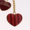 LOUIS VUITTON Porte Cles Coeur Rayure Charm Gold M66476 LV Auth 186357M-2