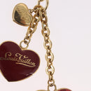 LOUIS VUITTON Porte Cles Coeur Rayure Charm Gold M66476 LV Auth 186357M-5