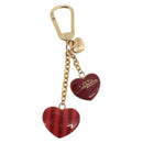 LOUIS VUITTON Porte Cles Coeur Rayure Charm Gold M66476 LV Auth 186357M-7
