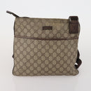 GUCCI GG Canvas GG Supreme Sherry Line Bag Leather 3 Set Beige Brown Auth 186359-2