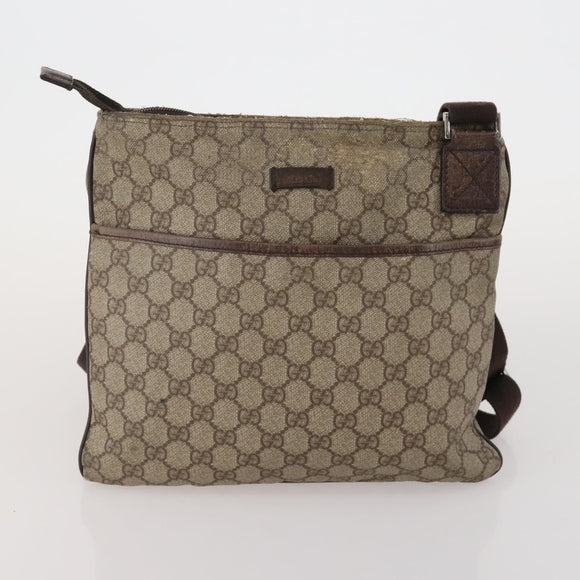 GUCCI GG Canvas GG Supreme Sherry Line Bag Leather 3 Set Beige Brown Auth 186359