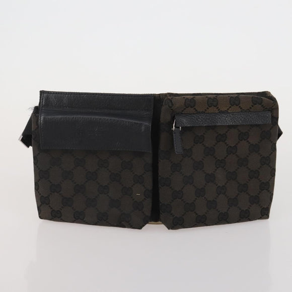 GUCCI GG Canvas Shoulder Bag 2 Set Beige Black Auth 186360