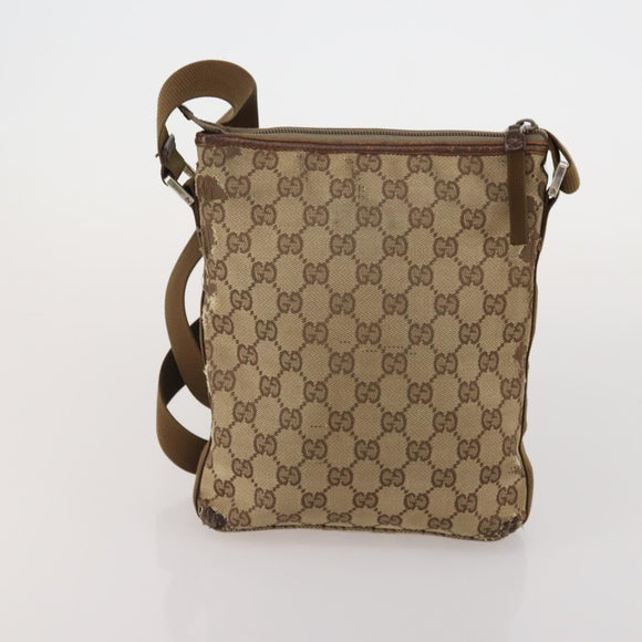 GUCCI GG Canvas Shoulder Bag 2 Set Beige Black Auth 186360
