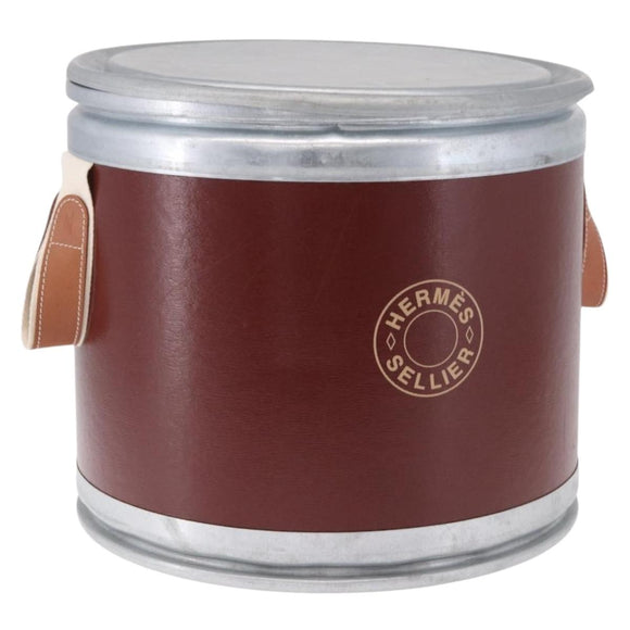 HERMES Saddle Box metal Brown Auth 186368