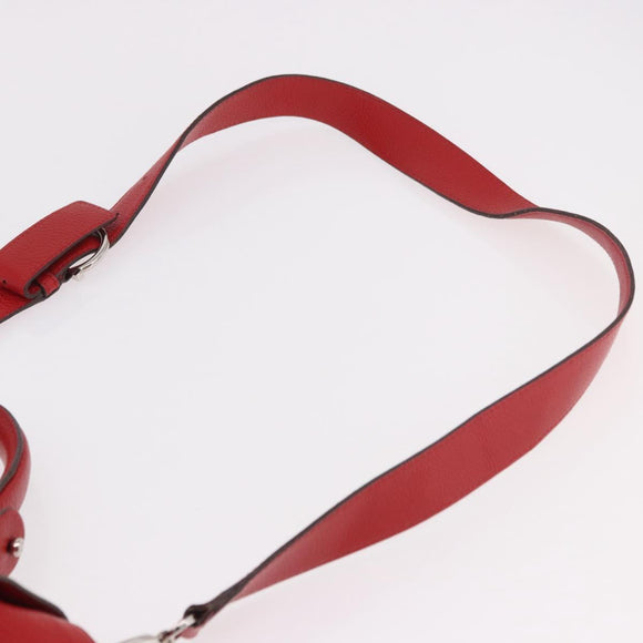 Salvatore Ferragamo Sofia Gancini Hand Bag Leather 2way Red Silver Auth 186373A