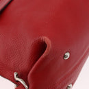 Salvatore Ferragamo Sofia Gancini Hand Bag Leather 2way Red Silver Auth 186373A-10