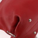 Salvatore Ferragamo Sofia Gancini Hand Bag Leather 2way Red Silver Auth 186373A-16