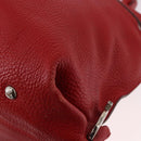 Salvatore Ferragamo Sofia Gancini Hand Bag Leather 2way Red Silver Auth 186373A-17