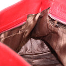 Salvatore Ferragamo Sofia Gancini Hand Bag Leather 2way Red Silver Auth 186373A-24