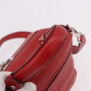 Salvatore Ferragamo Sofia Gancini Hand Bag Leather 2way Red Silver Auth 186373A-7