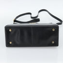 Salvatore Ferragamo Gancini Hand Bag Leather 2way Black Gold Auth 186374-5
