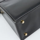 Salvatore Ferragamo Gancini Hand Bag Leather 2way Black Gold Auth 186374-17