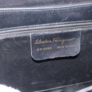 Salvatore Ferragamo Gancini Hand Bag Leather 2way Black Gold Auth 186374-12