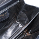 Salvatore Ferragamo Gancini Hand Bag Leather 2way Black Gold Auth 186374-19
