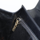 Salvatore Ferragamo Gancini Hand Bag Leather 2way Black Gold Auth 186374-21