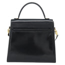 Salvatore Ferragamo Gancini Hand Bag Leather 2way Black Gold Auth 186374-2