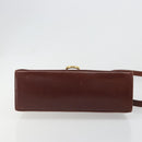 Salvatore Ferragamo Gancini Hand Bag Leather 2way Brown Gold Auth 186375-5
