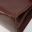 Salvatore Ferragamo Gancini Hand Bag Leather 2way Brown Gold Auth 186375-10