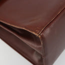 Salvatore Ferragamo Gancini Hand Bag Leather 2way Brown Gold Auth 186375-15