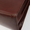 Salvatore Ferragamo Gancini Hand Bag Leather 2way Brown Gold Auth 186375-16