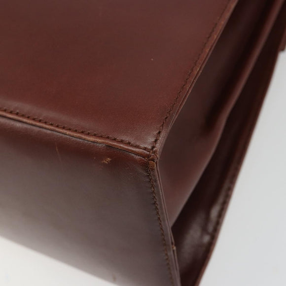 Salvatore Ferragamo Gancini Hand Bag Leather 2way Brown Gold Auth 186375