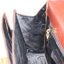 Salvatore Ferragamo Gancini Hand Bag Leather 2way Brown Gold Auth 186375-21