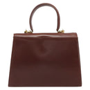 Salvatore Ferragamo Gancini Hand Bag Leather 2way Brown Gold Auth 186375-2