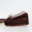 Salvatore Ferragamo Gancini Hand Bag Leather 2way Brown Gold Auth 186375-4