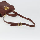 Salvatore Ferragamo Gancini Hand Bag Leather 2way Brown Gold Auth 186375-9