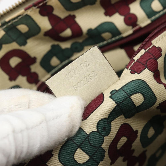 GUCCI GG Canvas Guccissima Princess Bag Leather Ivory Gold 177052 Auth 186378V