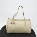 GUCCI GG Canvas Guccissima Princess Bag Leather Ivory Gold 177052 Auth 186378V-12