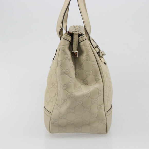 GUCCI GG Canvas Guccissima Princess Bag Leather Ivory Gold 177052 Auth 186378V