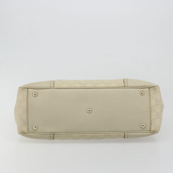 GUCCI GG Canvas Guccissima Princess Bag Leather Ivory Gold 177052 Auth 186378V