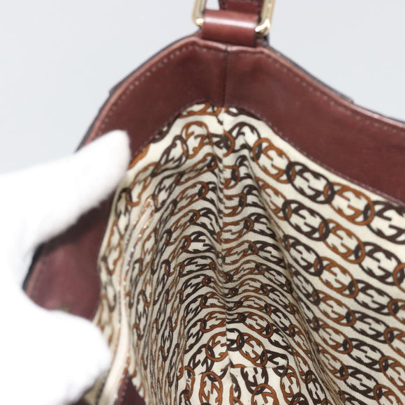 GUCCI GG Canvas Guccissima Bag Leather Outlet Brown Gold 248272 Auth 186379V