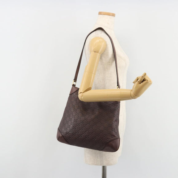 GUCCI GG Canvas Guccissima Bag Leather Outlet Brown Gold 248272 Auth 186379V