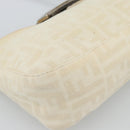FENDI Zucca Canvas Mamma Baguette Shoulder Bag Beige Silver Auth 186380-15