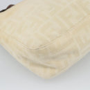FENDI Zucca Canvas Mamma Baguette Shoulder Bag Beige Silver Auth 186380-17