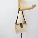 FENDI Zucca Canvas Mamma Baguette Shoulder Bag Beige Silver Auth 186380-22