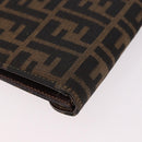 FENDI Zucca Canvas Hand Bag Black Brown Auth 186381V-16