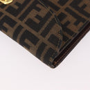 FENDI Zucca Canvas Hand Bag Black Brown Auth 186381V-17