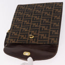FENDI Zucca Canvas Hand Bag Black Brown Auth 186381V-22