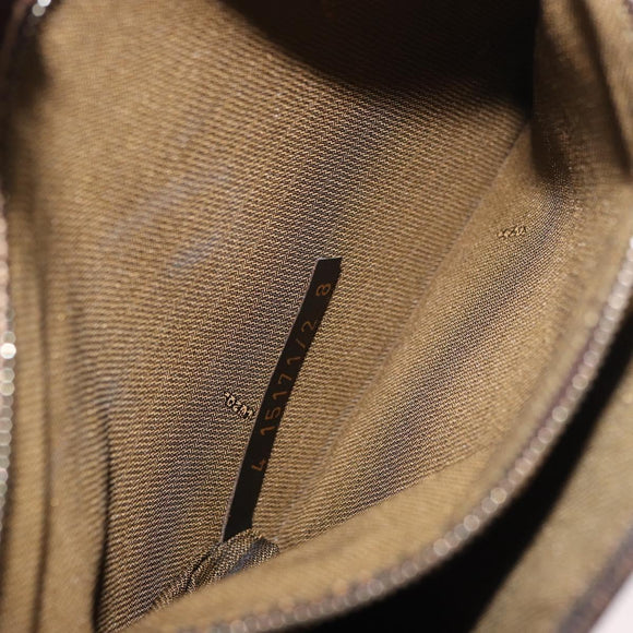 FENDI Zucca Canvas Hand Bag Black Brown Auth 186381V