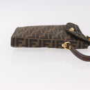 FENDI Zucca Canvas Hand Bag Black Brown Auth 186381V-3