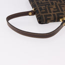 FENDI Zucca Canvas Hand Bag Black Brown Auth 186381V-7