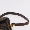 FENDI Zucca Canvas Hand Bag Black Brown Auth 186381V-14