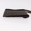 FENDI Zucca Canvas Hand Bag Black Brown Auth 186381V-5