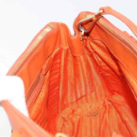 PRADA Galleria Hand Bag Safiano leather 2way Orange Auth 186384V