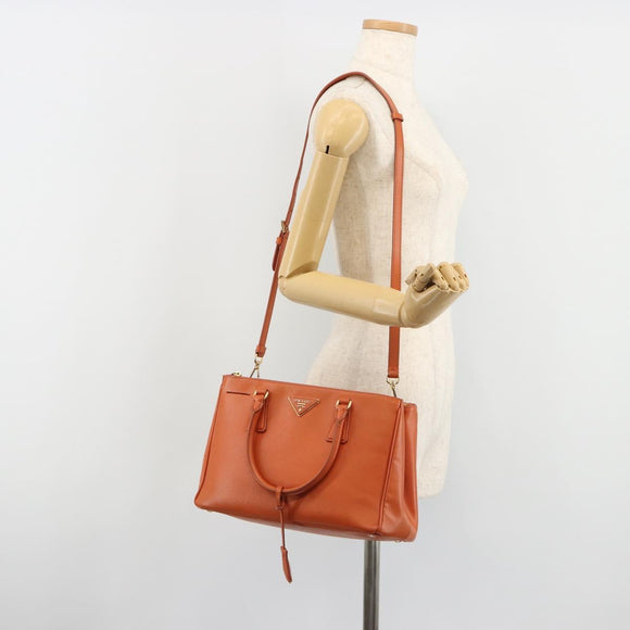 PRADA Galleria Hand Bag Safiano leather 2way Orange Auth 186384V