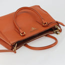 PRADA Galleria Hand Bag Safiano leather 2way Orange Auth 186384V-6